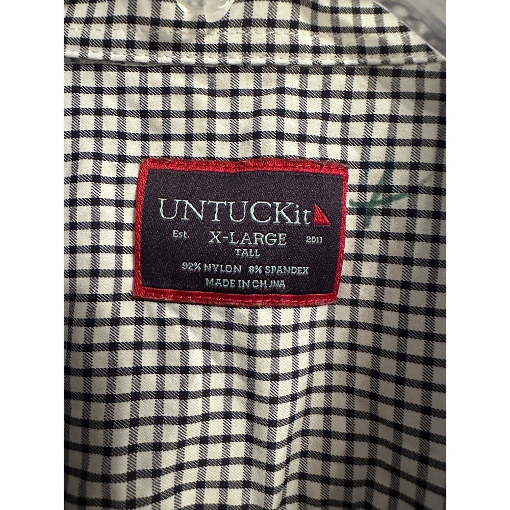 UNTUCKit Mens X-Large Tall Checkered Long Sleeve Button Up Shirt - Picture 2 of 4